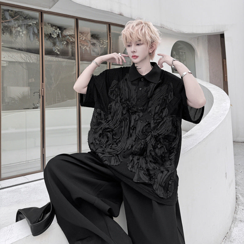 A sheer mesh oversized shirt!