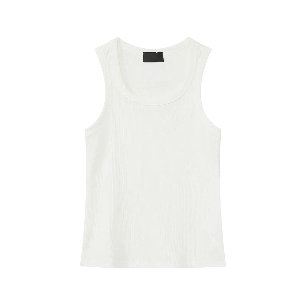 Solid Color Casual Rib Slim Sleeveless Pullover Vest!