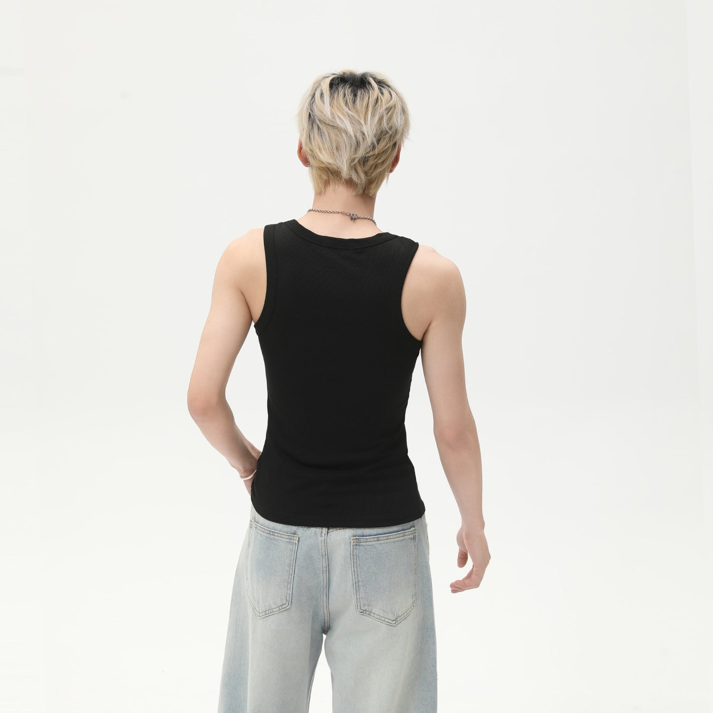 Solid Color Casual Rib Slim Sleeveless Pullover Vest!