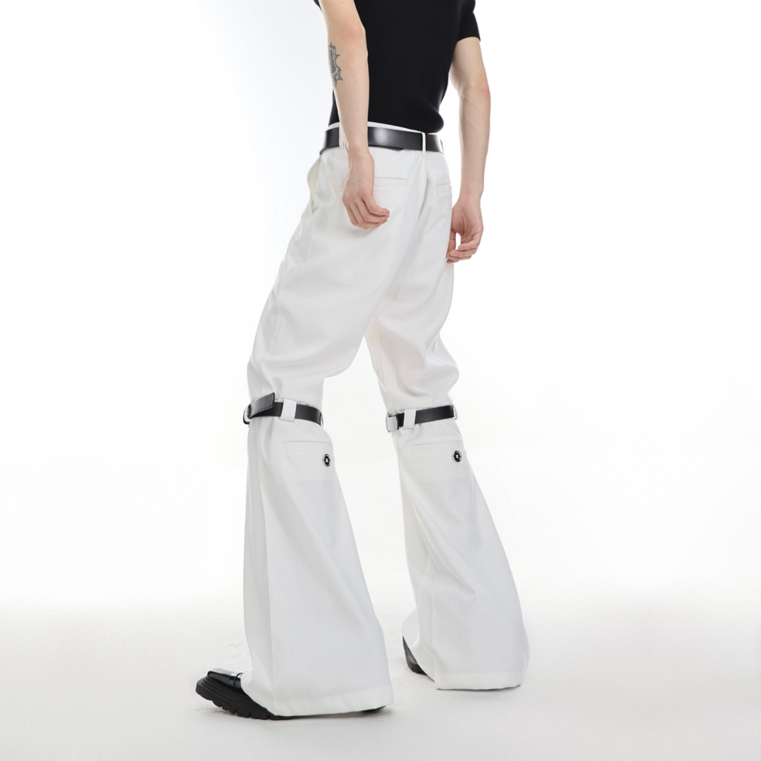 belt design western pants(b/w)