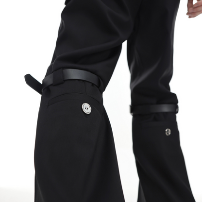 belt design western pants(b/w)