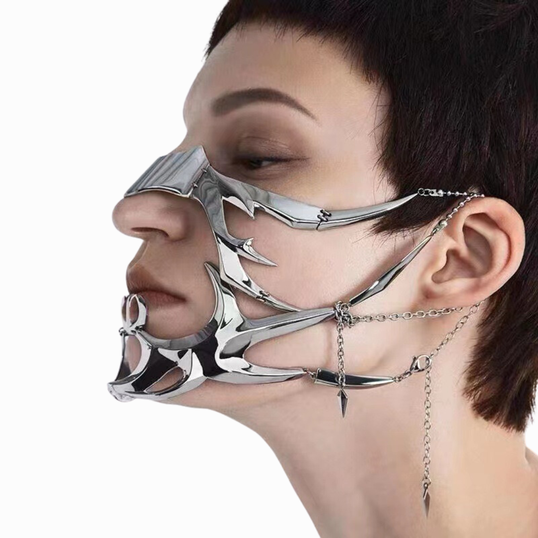 metal face chain earring