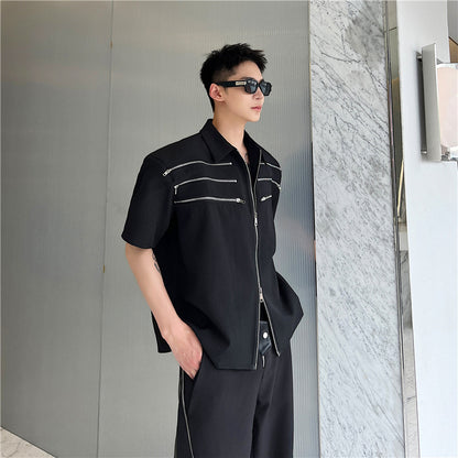 Front zip-up shirt！