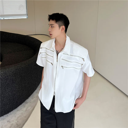 Front zip-up shirt！