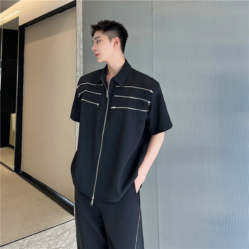 Front zip-up shirt！