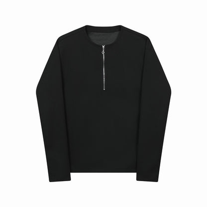 Men's modern monochrome half-zip pullover top!