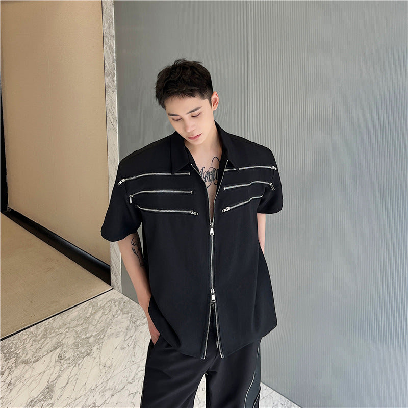 Front zip-up shirt！