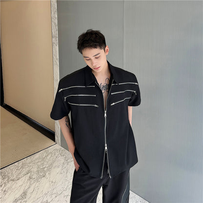 Front zip-up shirt！
