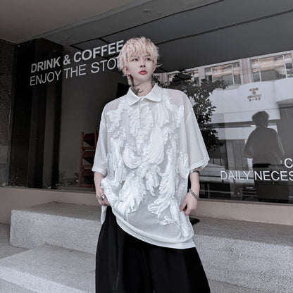 A sheer mesh oversized shirt!
