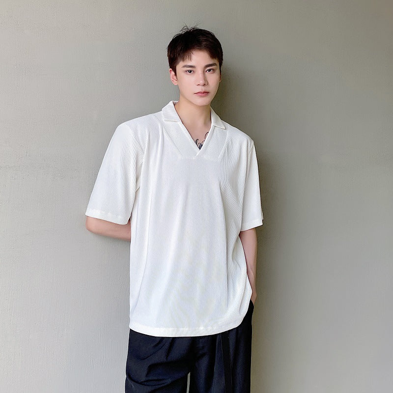 Men's striped short sleeve shirt!