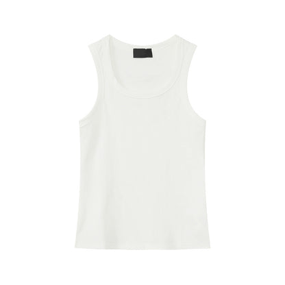 Solid Color Casual Rib Slim Sleeveless Pullover Vest！