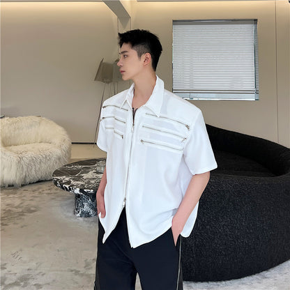 Front zip-up shirt！