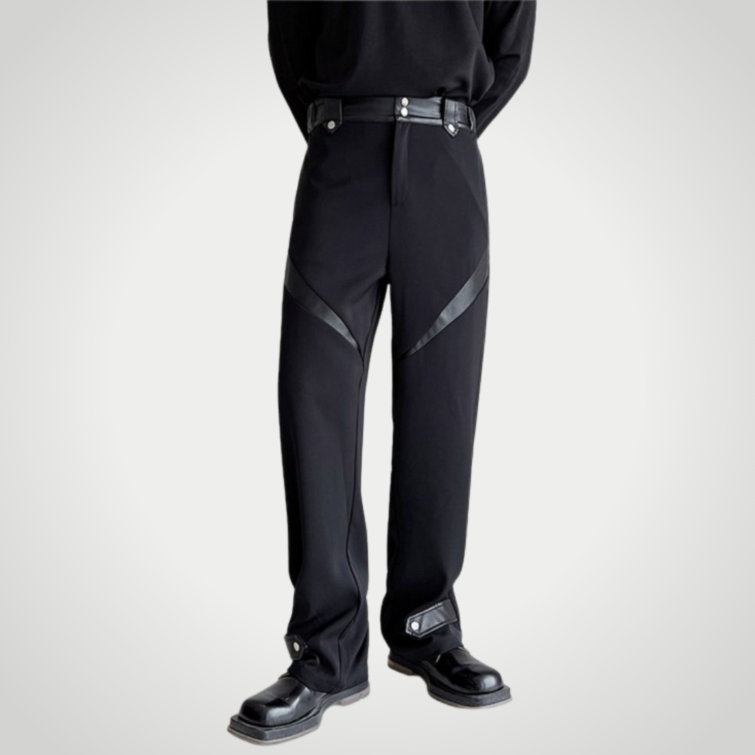 contrast PU leather pants – Inked.