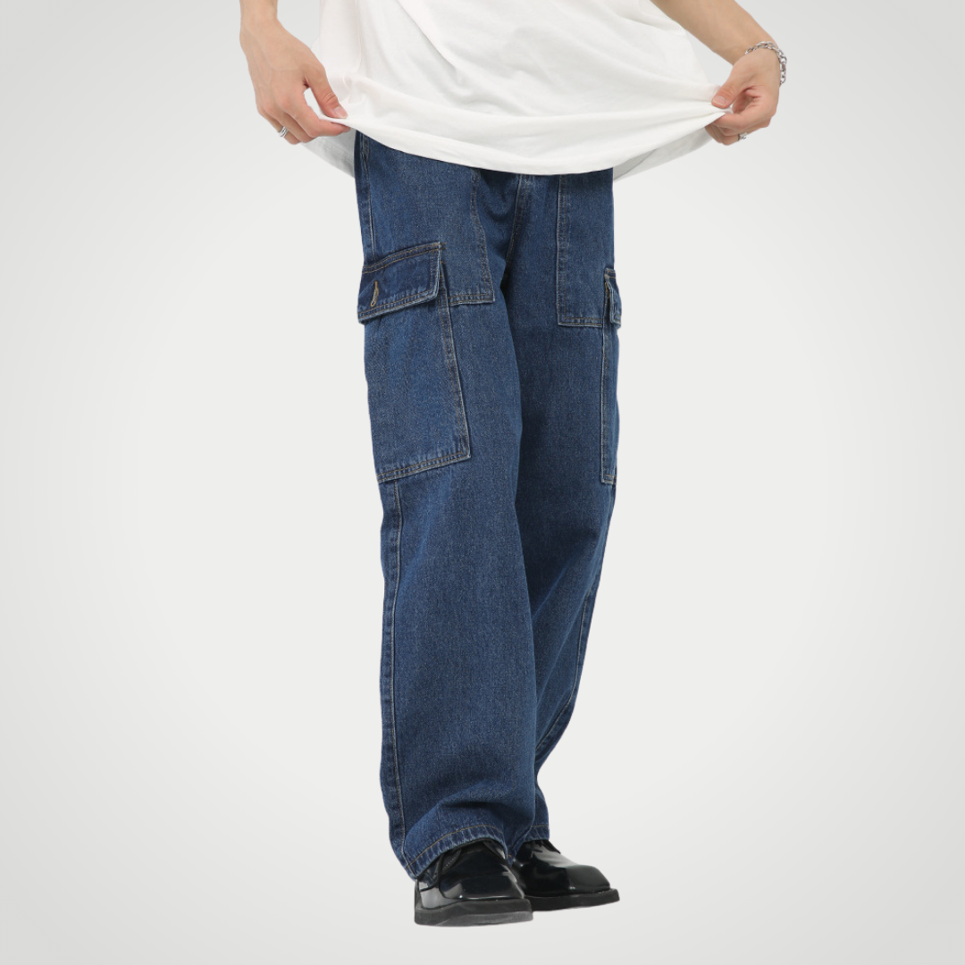 loose wide leg jeans pants (B/B)