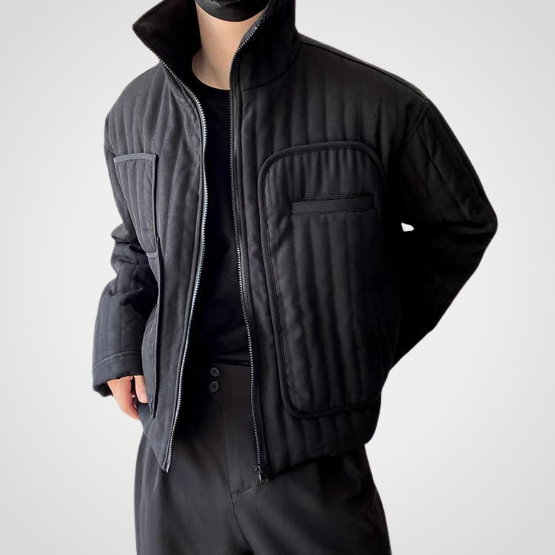 cotton quilted jacket black