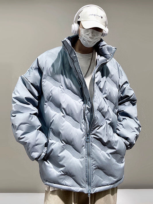 Ultra Light Windproof Down Jacket Warm Stand Up Collar Loose Large Size