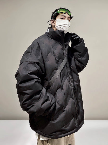 Ultra Light Windproof Down Jacket Warm Stand Up Collar Loose Large Size