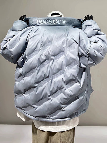 Ultra Light Windproof Down Jacket Warm Stand Up Collar Loose Large Size