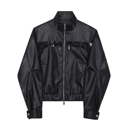 leather short jacket